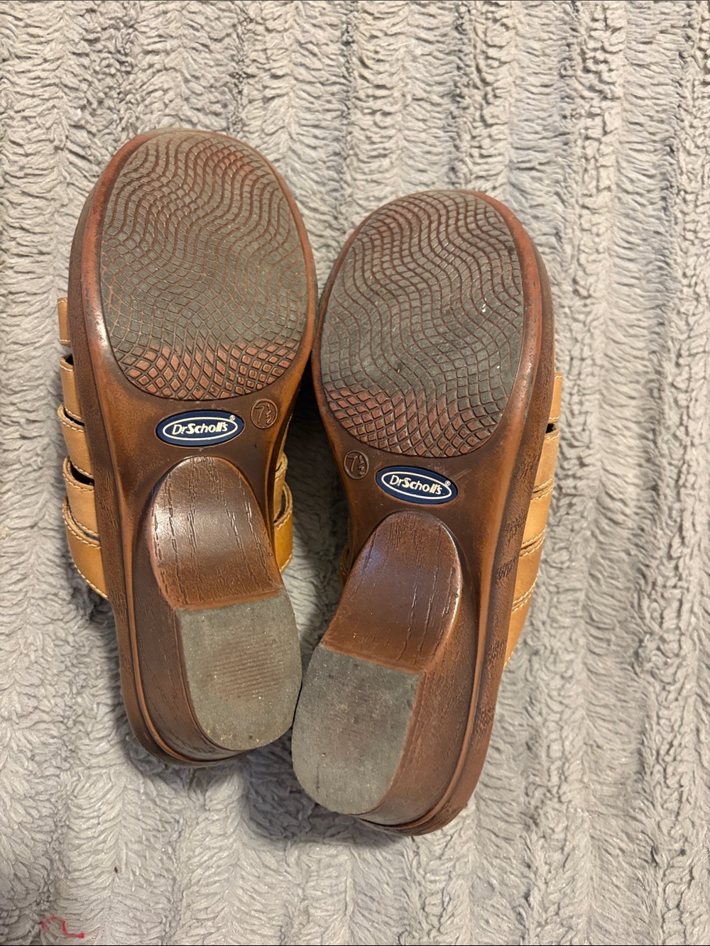 Dr. Scholl's Cognac Leather Woven Slide Mules - Picture 2 of 5